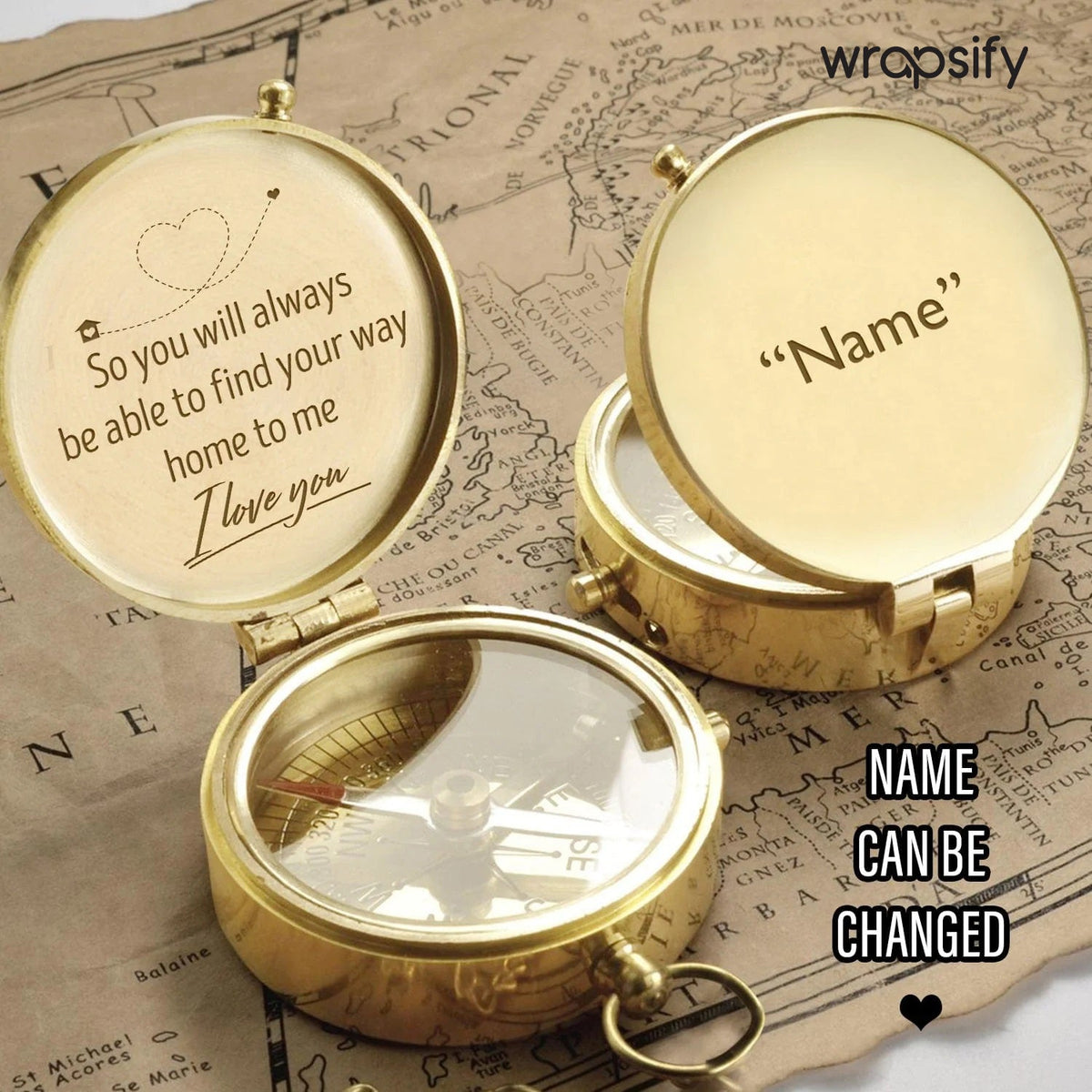 Combo Personalized Engraved Compass and Keychain - To My Soulmate - Gpc14002
