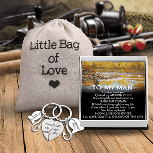 Personalized Fishing Heart Puzzle Keychains - Fishing - To My Man - I'll Love You Till The End Of The Life - Gkbn26004