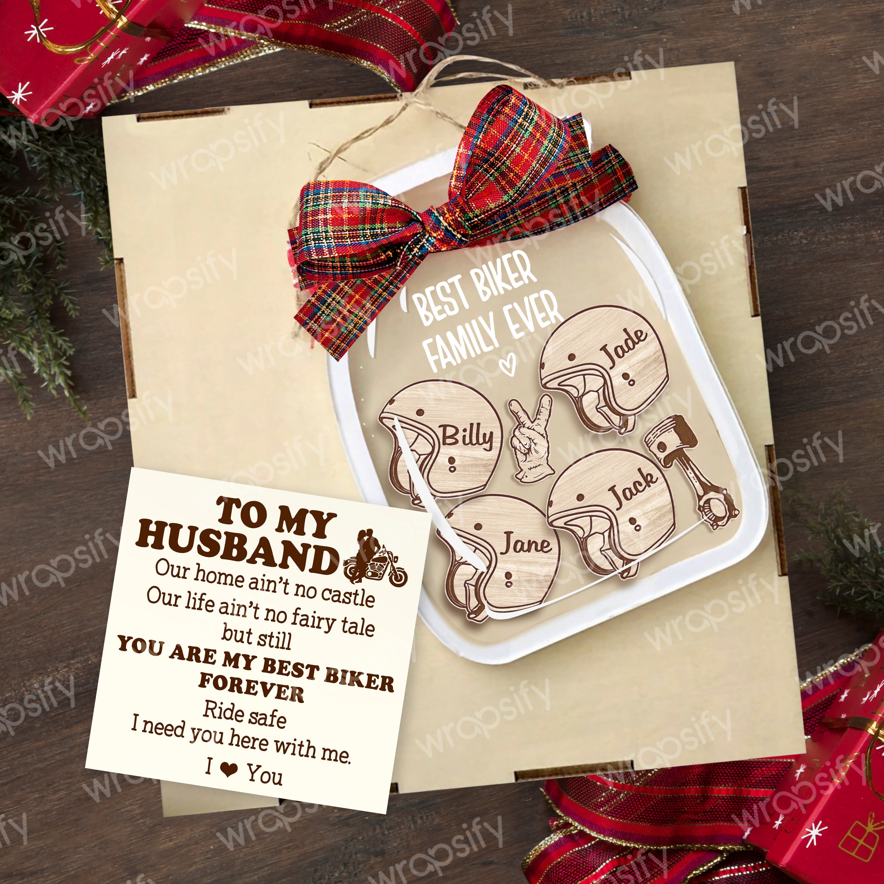 Personalized Motorcycle Ornament - Biker - To My Husband - I Need You Here With Me- Gam14003
