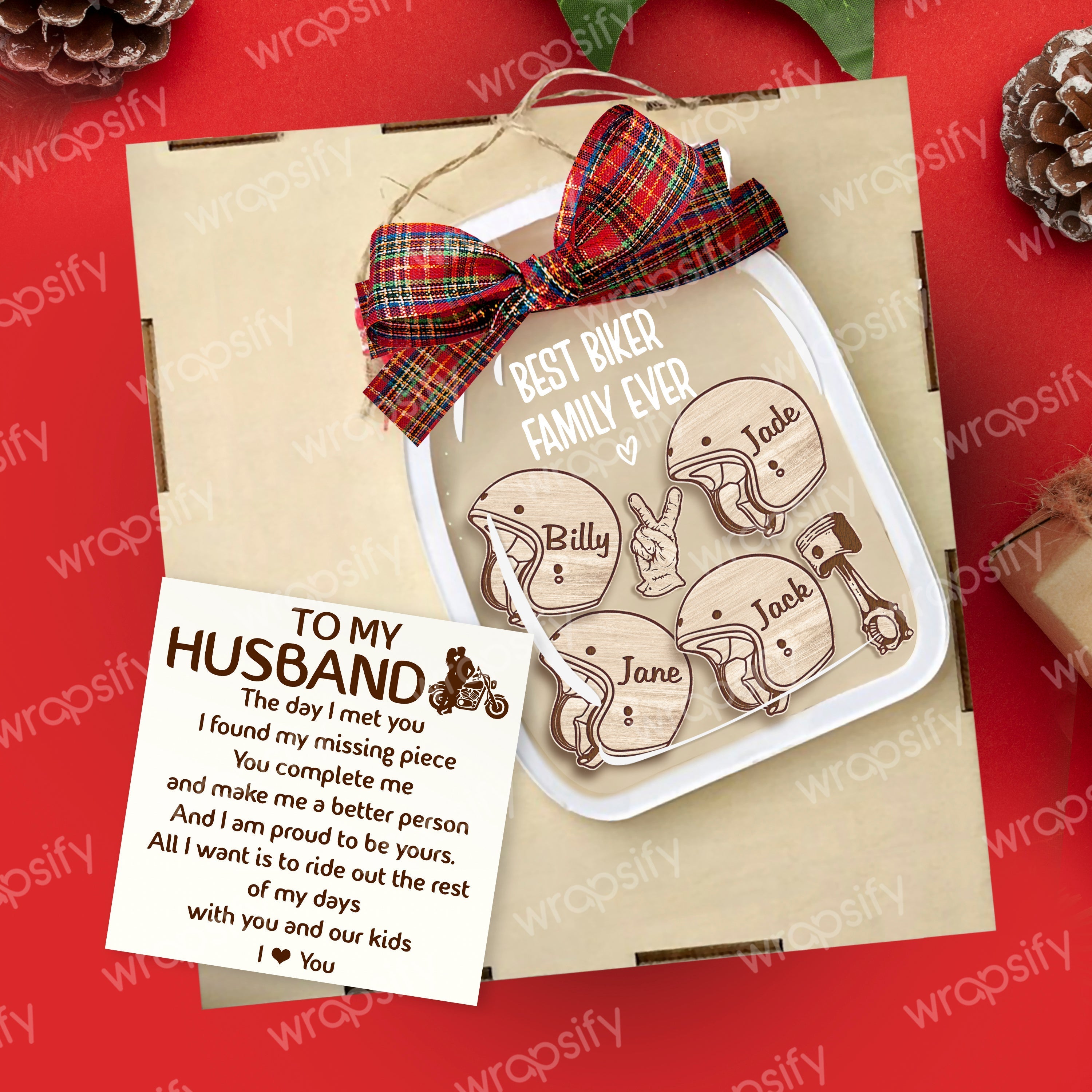 Personalized Motorcycle Ornament - Biker - To My Husband - The Day I Met You I Found My Missing Piece - Gam14002