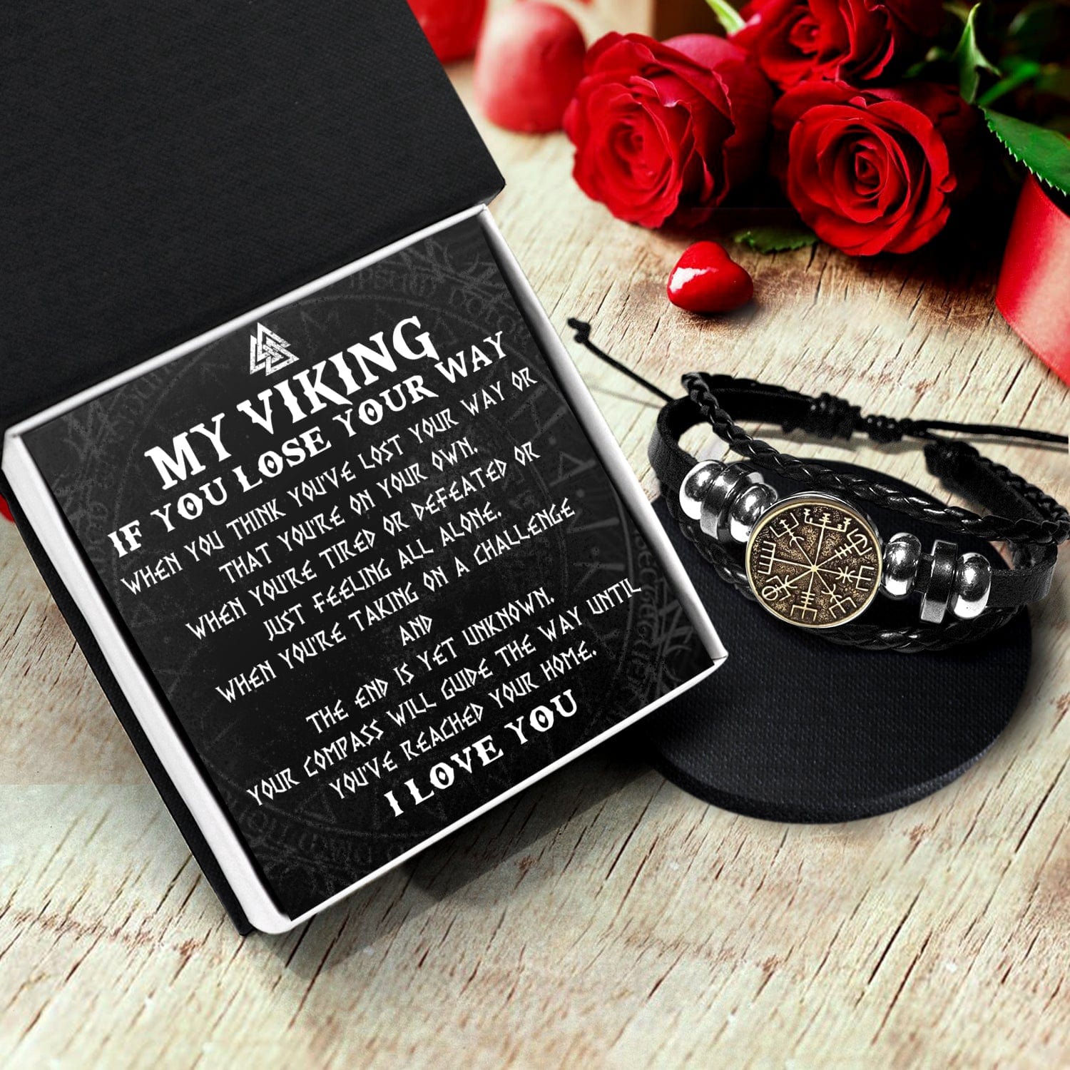Personalized Viking Compass Bracelet - Viking - To My Viking - I Love You - Gbla26001