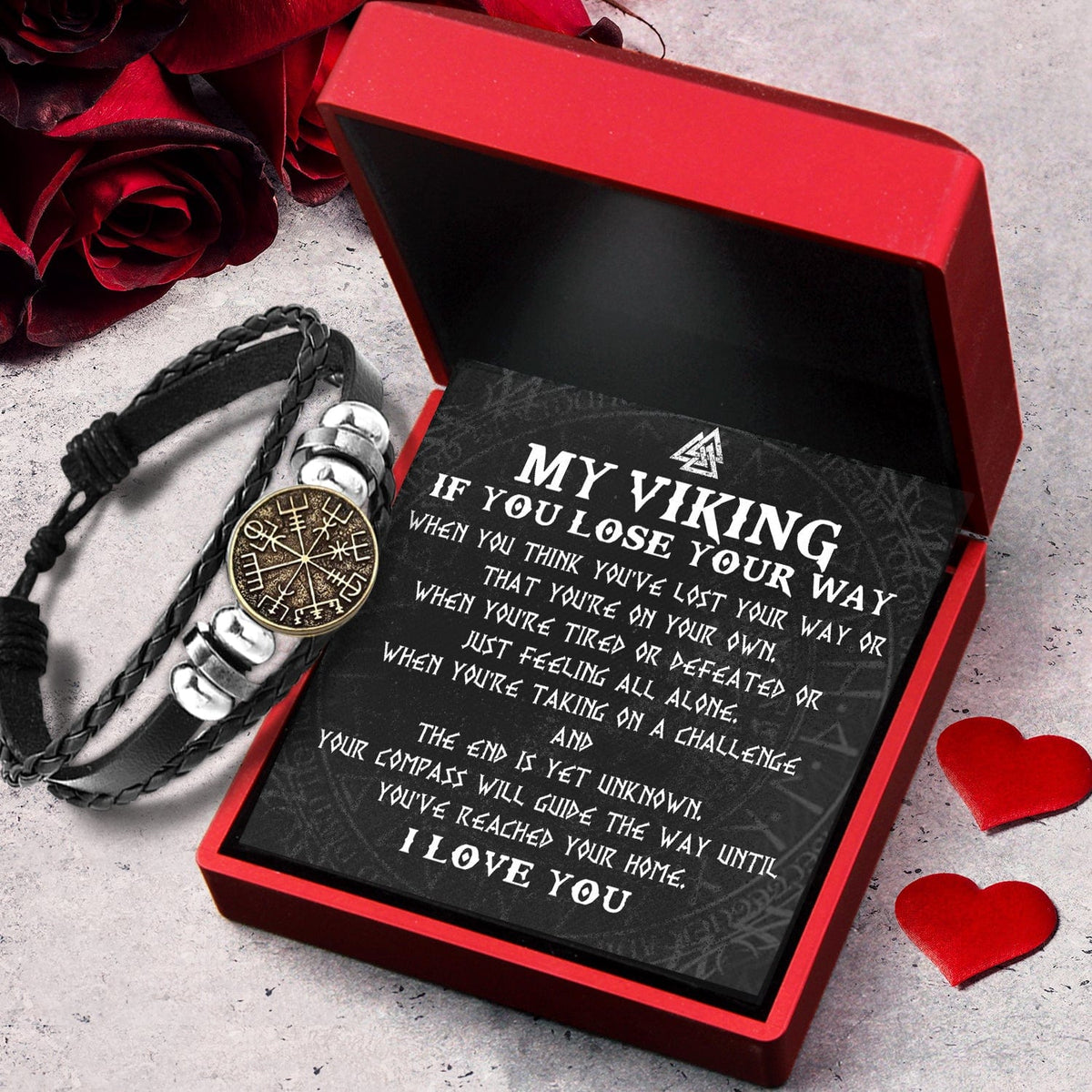 Personalized Viking Compass Bracelet - Viking - To My Viking - I Love You - Gbla26001