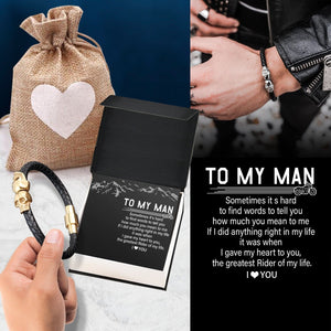 Skull Cuff Bracelet - Biker - To My Man - The Greatest Rider Of My Life - Gbbh26030