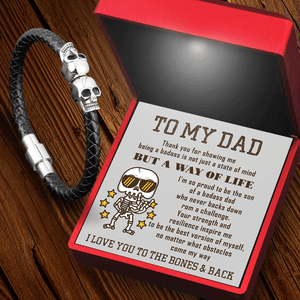Skull Cuff Bracelet - Skull - To My Dad - I Love You To The Bones & Back - Gbbh18025