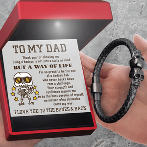 Skull Cuff Bracelet - Skull - To My Dad - I Love You To The Bones & Back - Gbbh18025