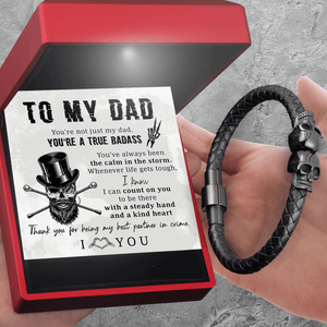 Skull Cuff Bracelet - Skull - To My Dad - Thank You For Being My Best Partner In Crime - Gbbh18023