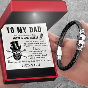 Skull Cuff Bracelet - Skull - To My Dad - Thank You For Being My Best Partner In Crime - Gbbh18023