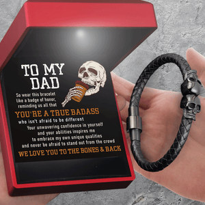 Skull Cuff Bracelet - Skull - To My Dad - We Love You To The Bones & Back - Gbbh18026