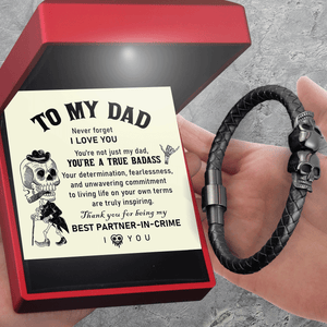 Skull Cuff Bracelet - Skull - To My Dad - You're Not Just My Dad, You're A True Badass - Gbbh18024