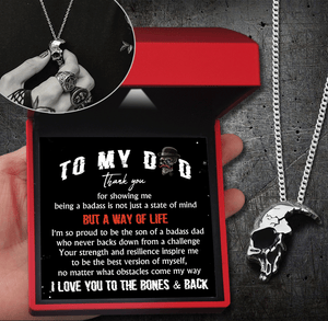 Skull Necklace - Skull - To My Dad - I Love You To The Bones & Back - Gnag18006