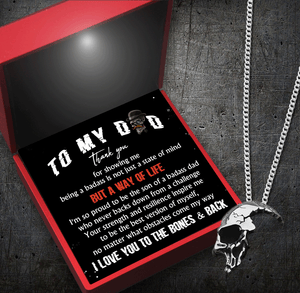 Skull Necklace - Skull - To My Dad - I Love You To The Bones & Back - Gnag18006