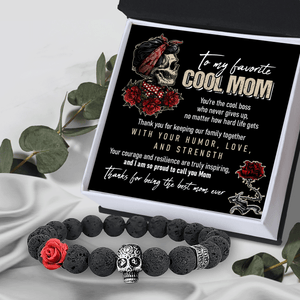Skull Rose Bracelet - Skull - To My Favorite Cool Mom - You Are The Cool Boss - Gbxb19003