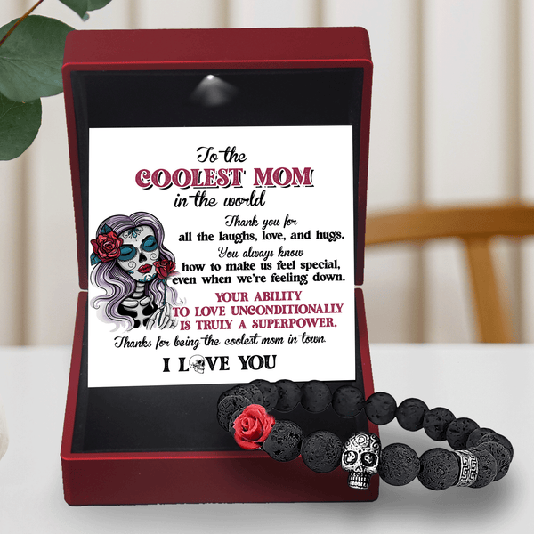 Skull Rose Bracelet - Skull - to My Favorite Cool Mom - You Are The Cool Boss - Gbxb19003 Standard Box