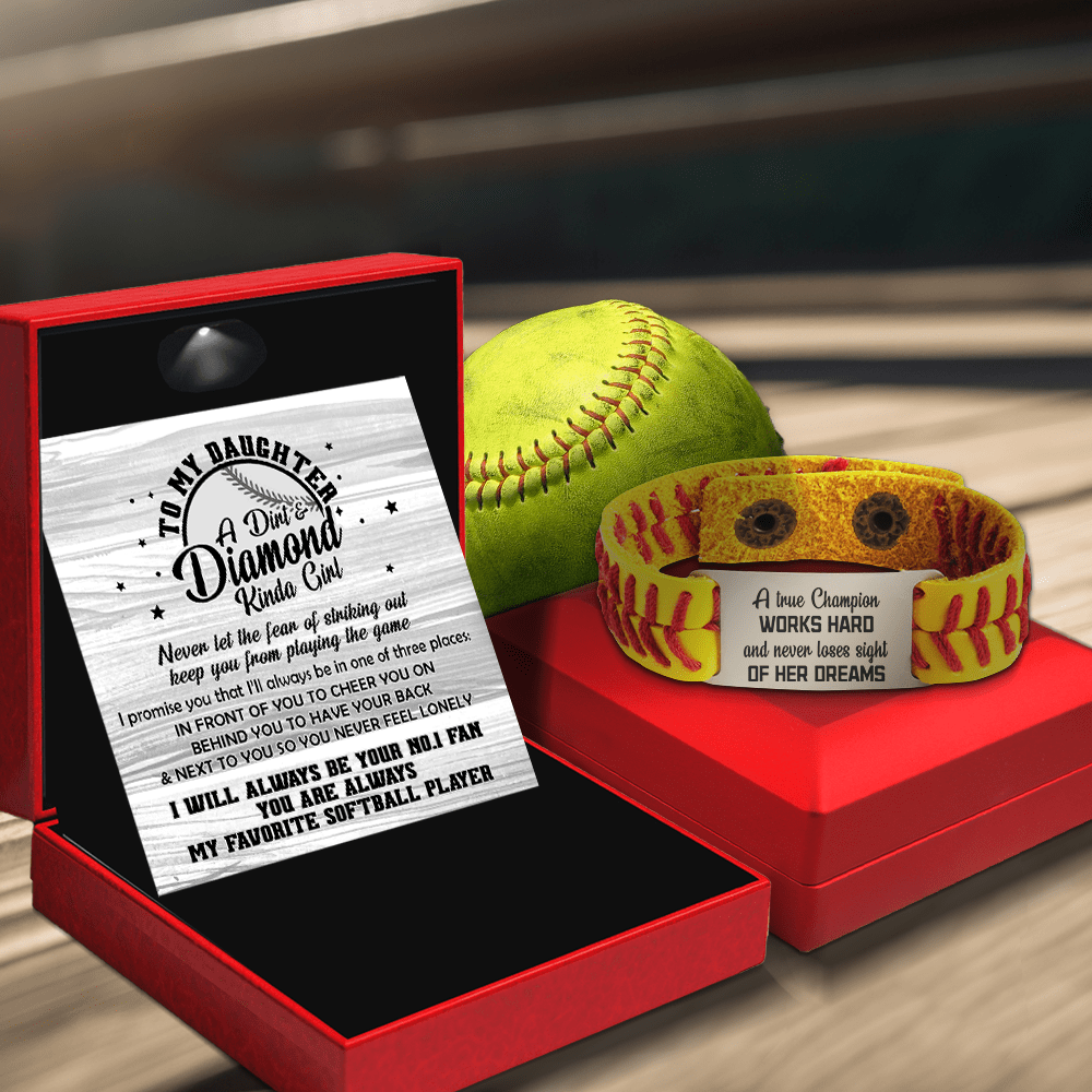 Softball Bracelet - Softball - To My Daughter - A Dirt And Diamond Kinda Girl - Gbzk17021
