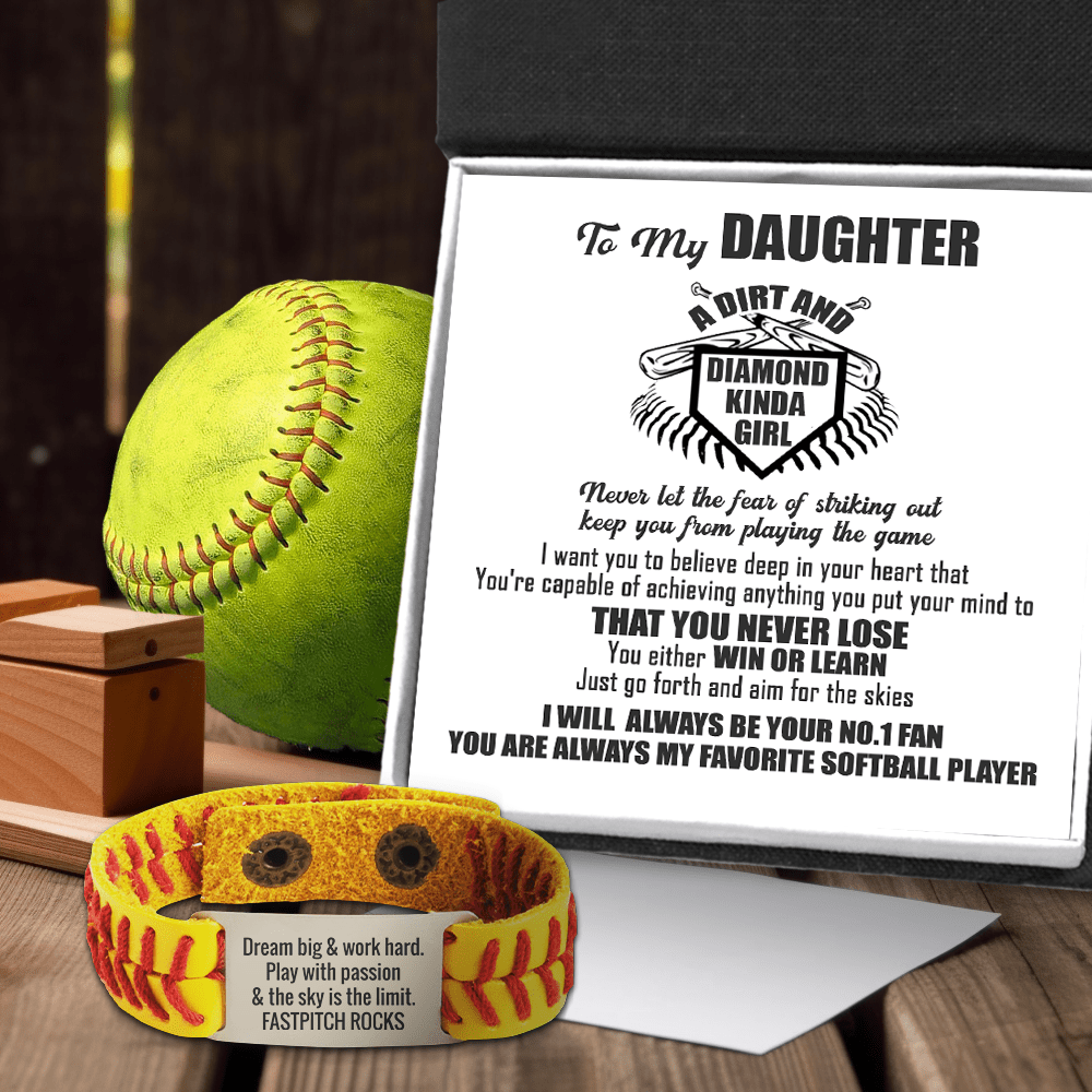 Softball Bracelet - Softball - To My Daughter - Dream Big And Work Hard - Gbzk17017