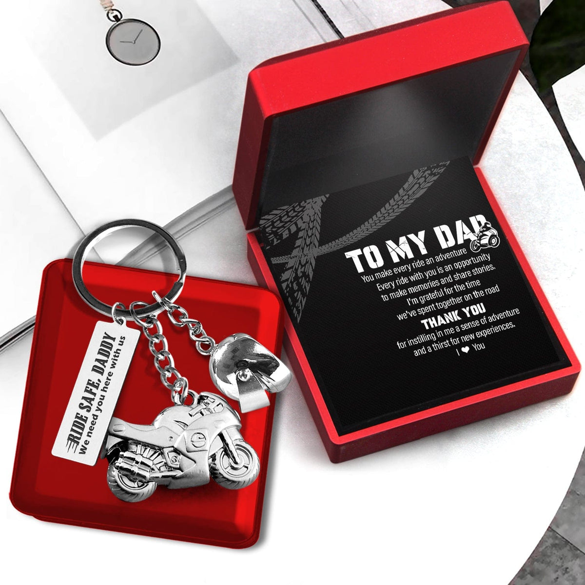 Superbike Helmet Keychain - Biker - To My Dad - I'm Grateful For The Time We've Spent Together On The Road - Gkwg18002