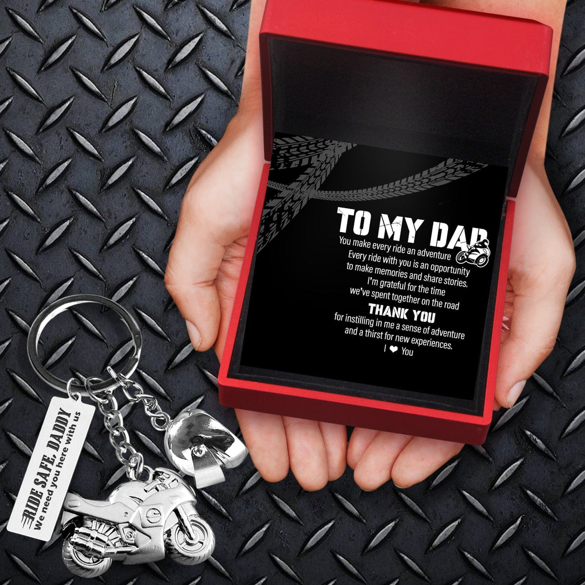 Superbike Helmet Keychain - Biker - To My Dad - I'm Grateful For The Time We've Spent Together On The Road - Gkwg18002