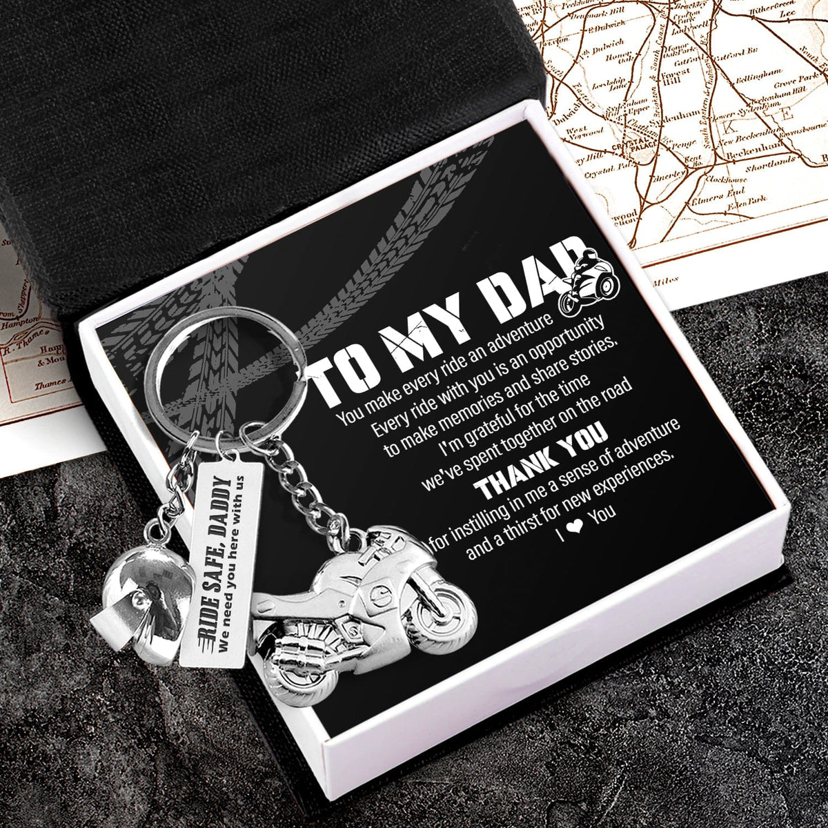 Superbike Helmet Keychain - Biker - To My Dad - I'm Grateful For The Time We've Spent Together On The Road - Gkwg18002