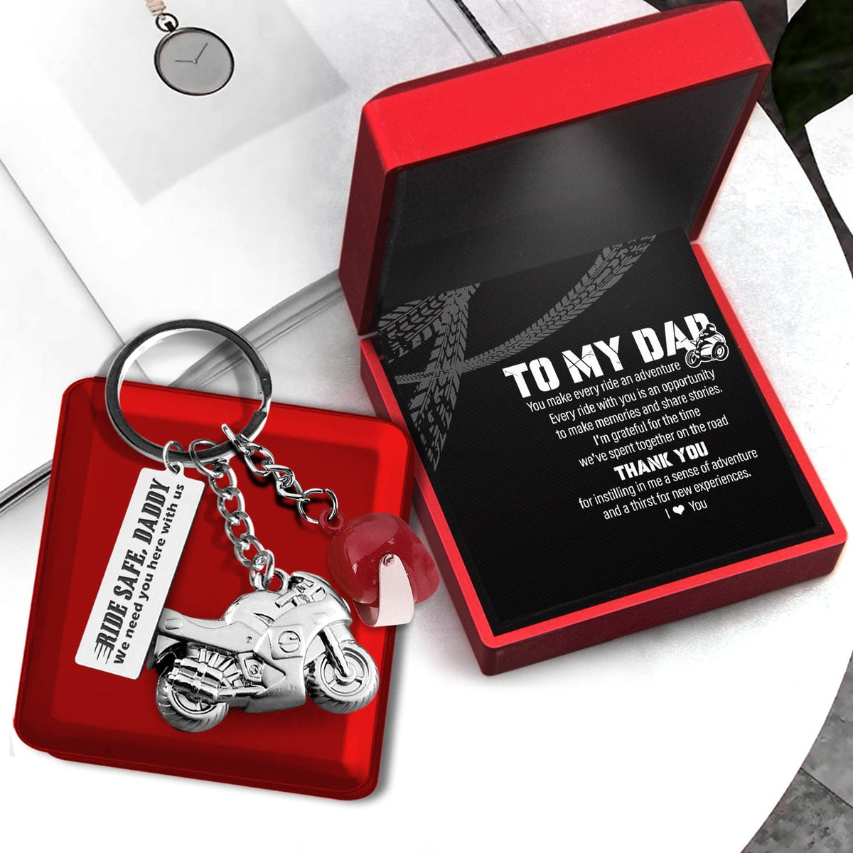 Superbike Helmet Keychain - Biker - To My Dad - I'm Grateful For The Time We've Spent Together On The Road - Gkwg18002