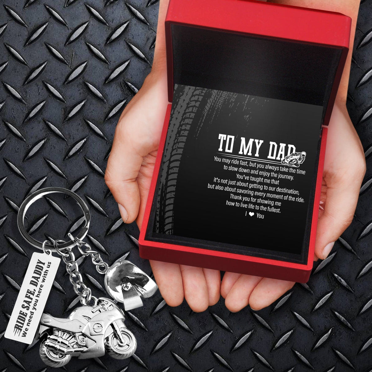 Superbike Helmet Keychain - Biker - To My Dad - Thank You For Showing Me How To Live Life To The Fullest - Gkwg18001