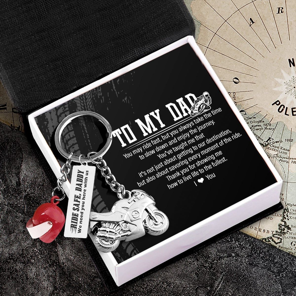 Superbike Helmet Keychain - Biker - To My Dad - Thank You For Showing Me How To Live Life To The Fullest - Gkwg18001