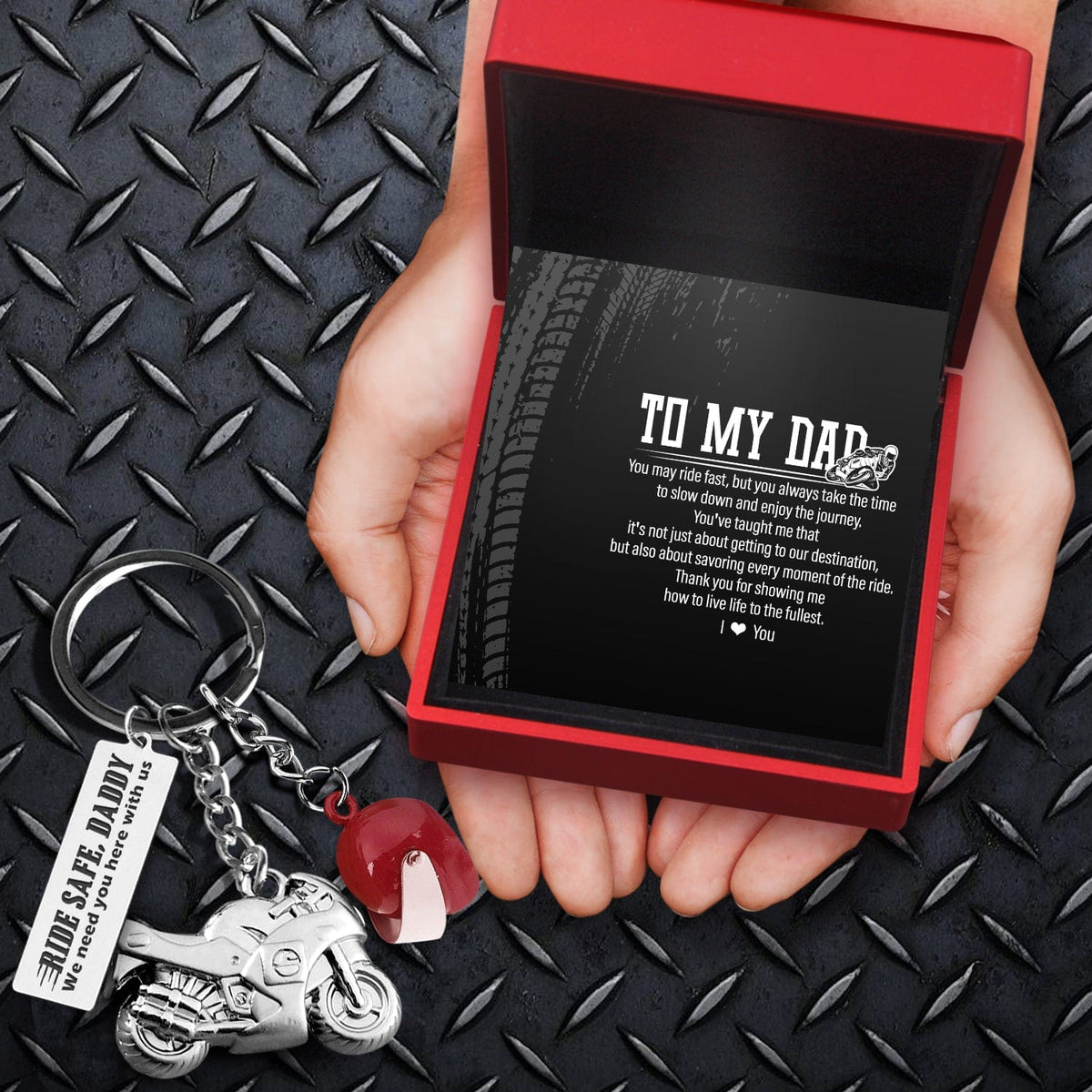 Superbike Helmet Keychain - Biker - To My Dad - Thank You For Showing Me How To Live Life To The Fullest - Gkwg18001