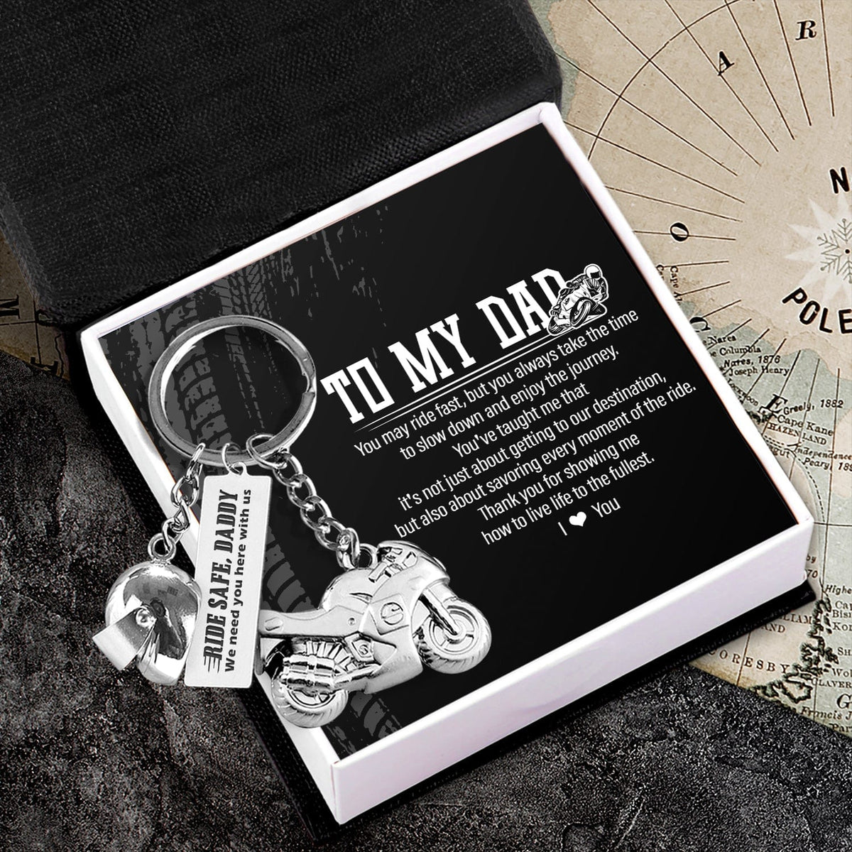 Superbike Helmet Keychain - Biker - To My Dad - Thank You For Showing Me How To Live Life To The Fullest - Gkwg18001