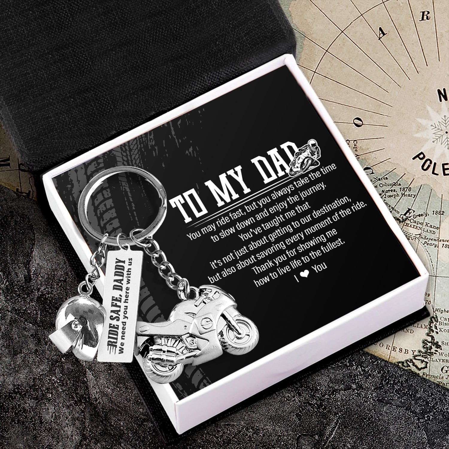 Superbike Helmet Keychain - Biker - To My Dad - Thank You For Showing Me How To Live Life To The Fullest - Gkwg18001