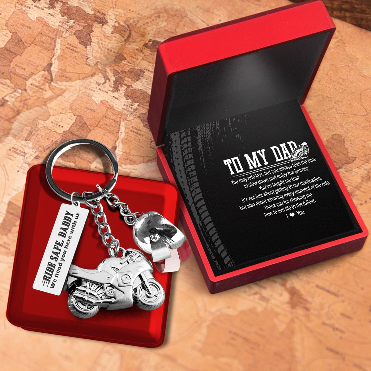 Superbike Helmet Keychain - Biker - To My Dad - Thank You For Showing Me How To Live Life To The Fullest - Gkwg18001