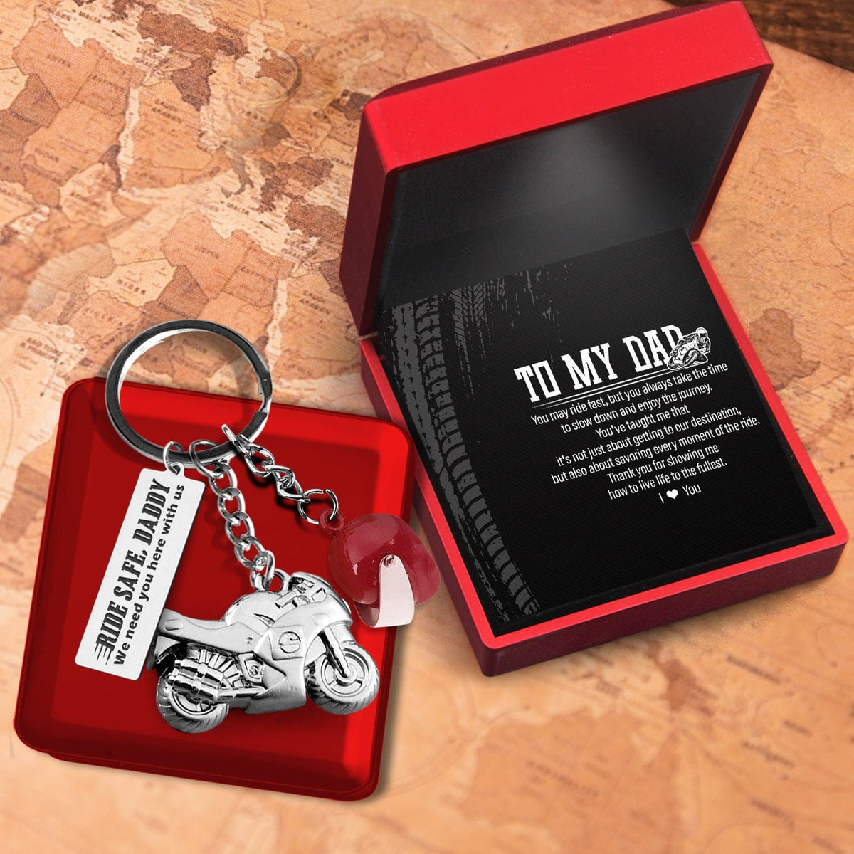 Superbike Helmet Keychain - Biker - To My Dad - Thank You For Showing Me How To Live Life To The Fullest - Gkwg18001