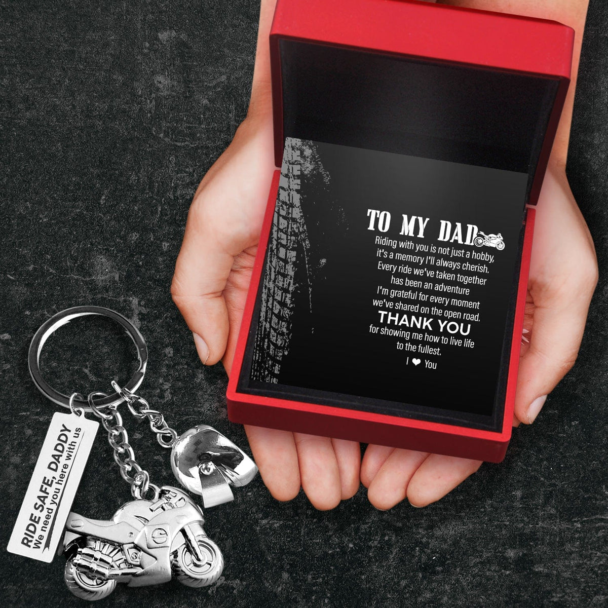 Superbike Helmet Keychain - Biker - To My Dad - Thank You For Showing Me How To Live Life To The Fullest - Gkwg18005