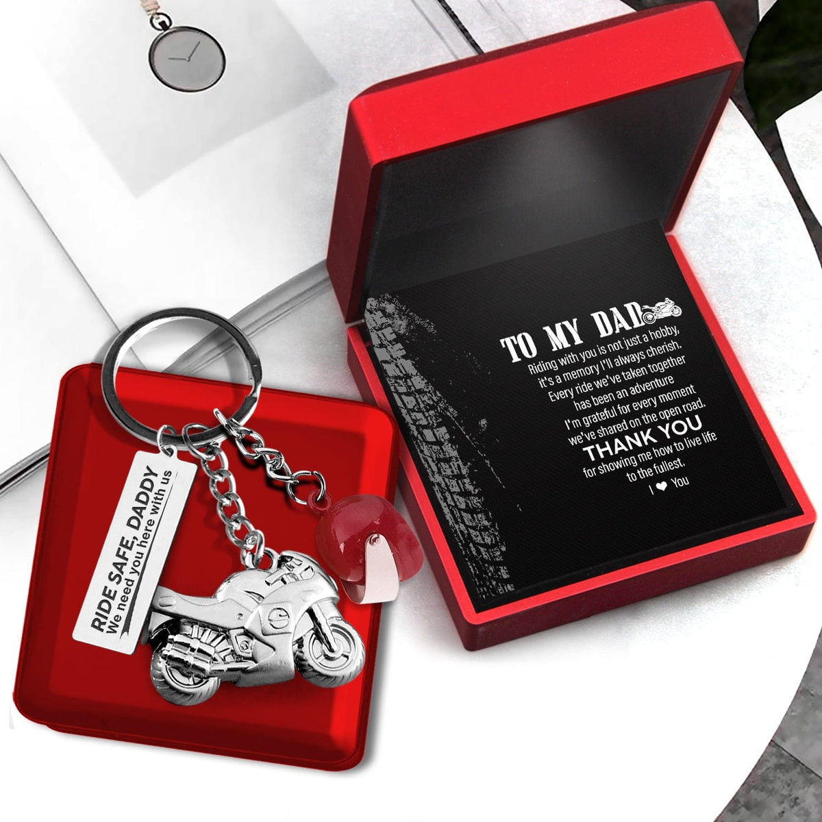 Superbike Helmet Keychain - Biker - To My Dad - Thank You For Showing Me How To Live Life To The Fullest - Gkwg18005