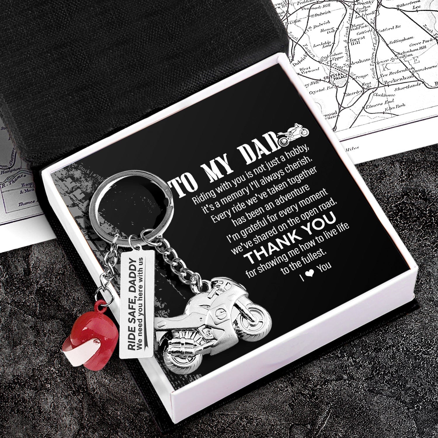Superbike Helmet Keychain - Biker - To My Dad - Thank You For Showing Me How To Live Life To The Fullest - Gkwg18005
