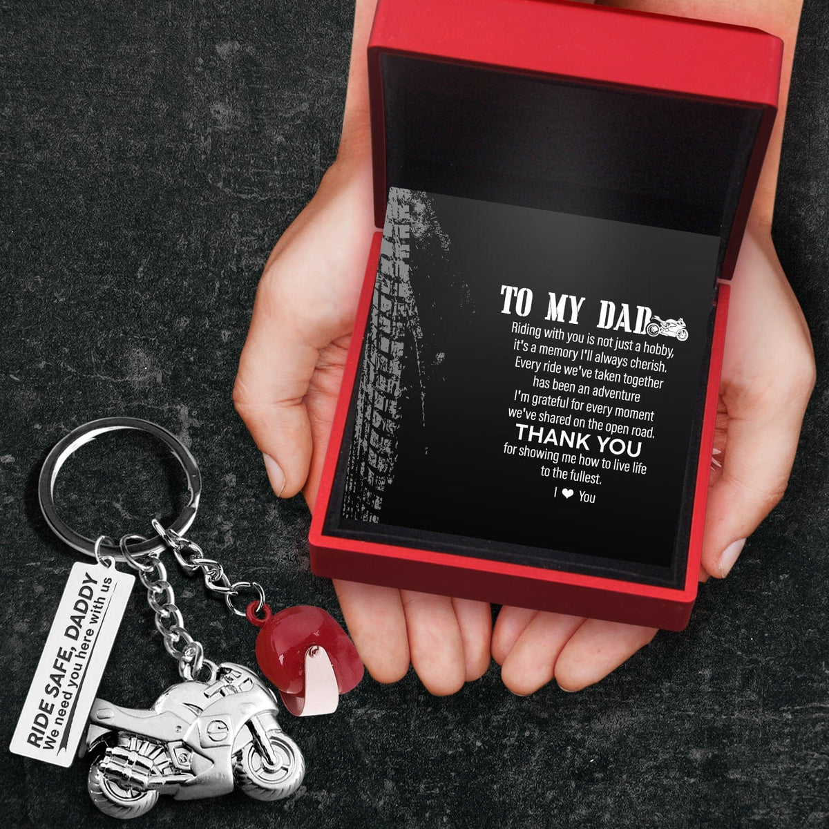 Superbike Helmet Keychain - Biker - To My Dad - Thank You For Showing Me How To Live Life To The Fullest - Gkwg18005