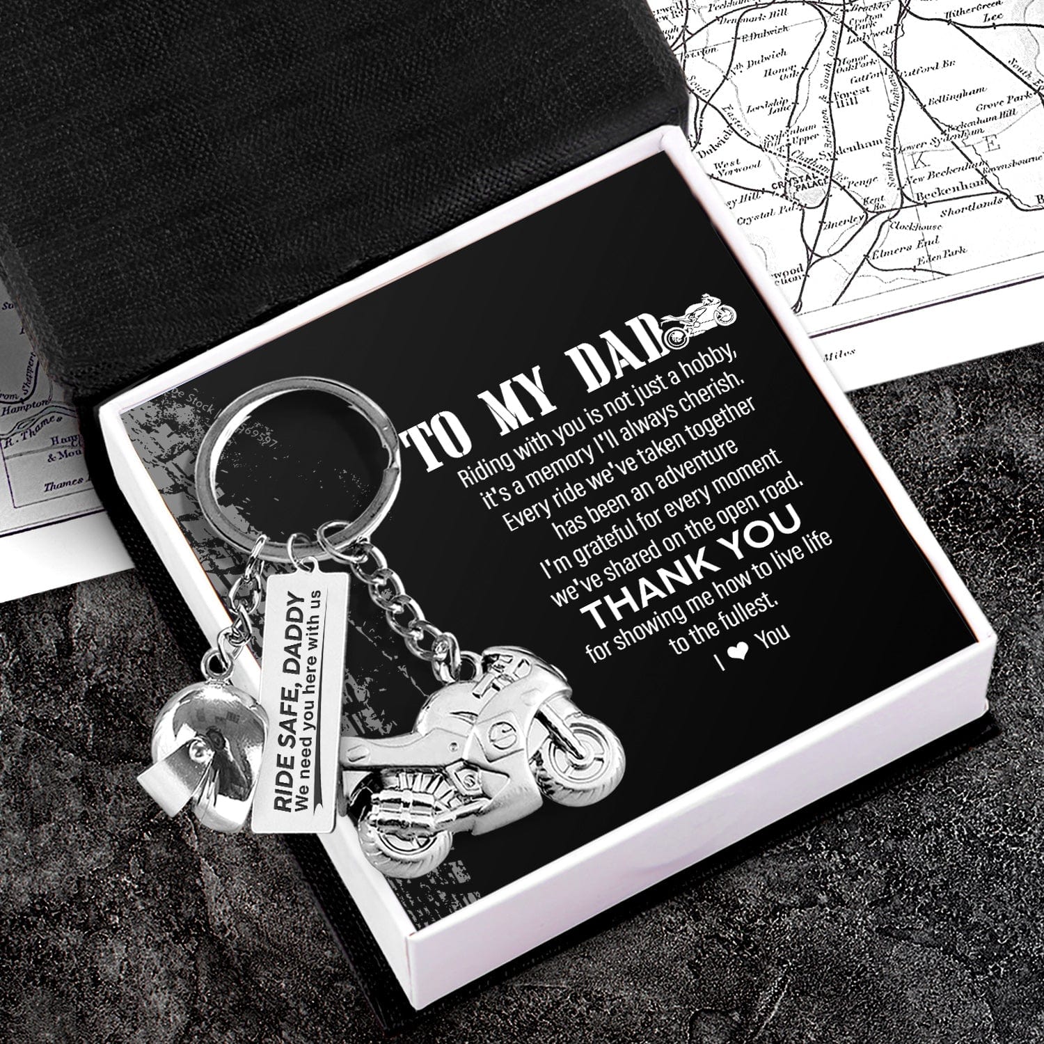Superbike Helmet Keychain - Biker - To My Dad - Thank You For Showing Me How To Live Life To The Fullest - Gkwg18005