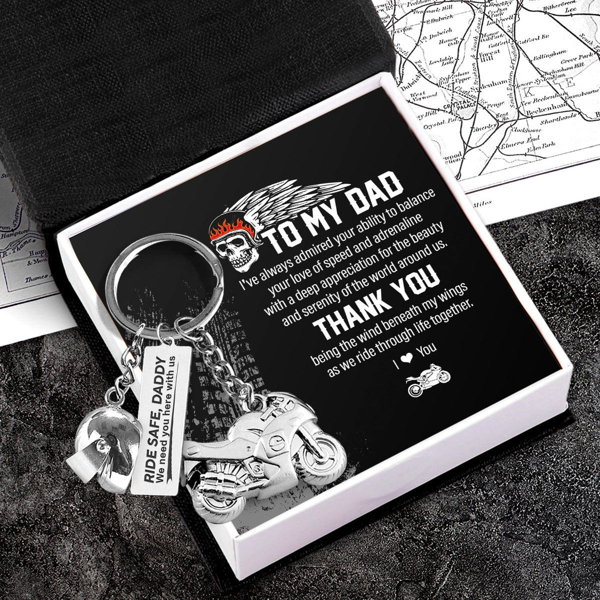 Superbike Helmet Keychain - Biker - To My Dad - Thanks For Being The Wind Beneath My Wings - Gkwg18003