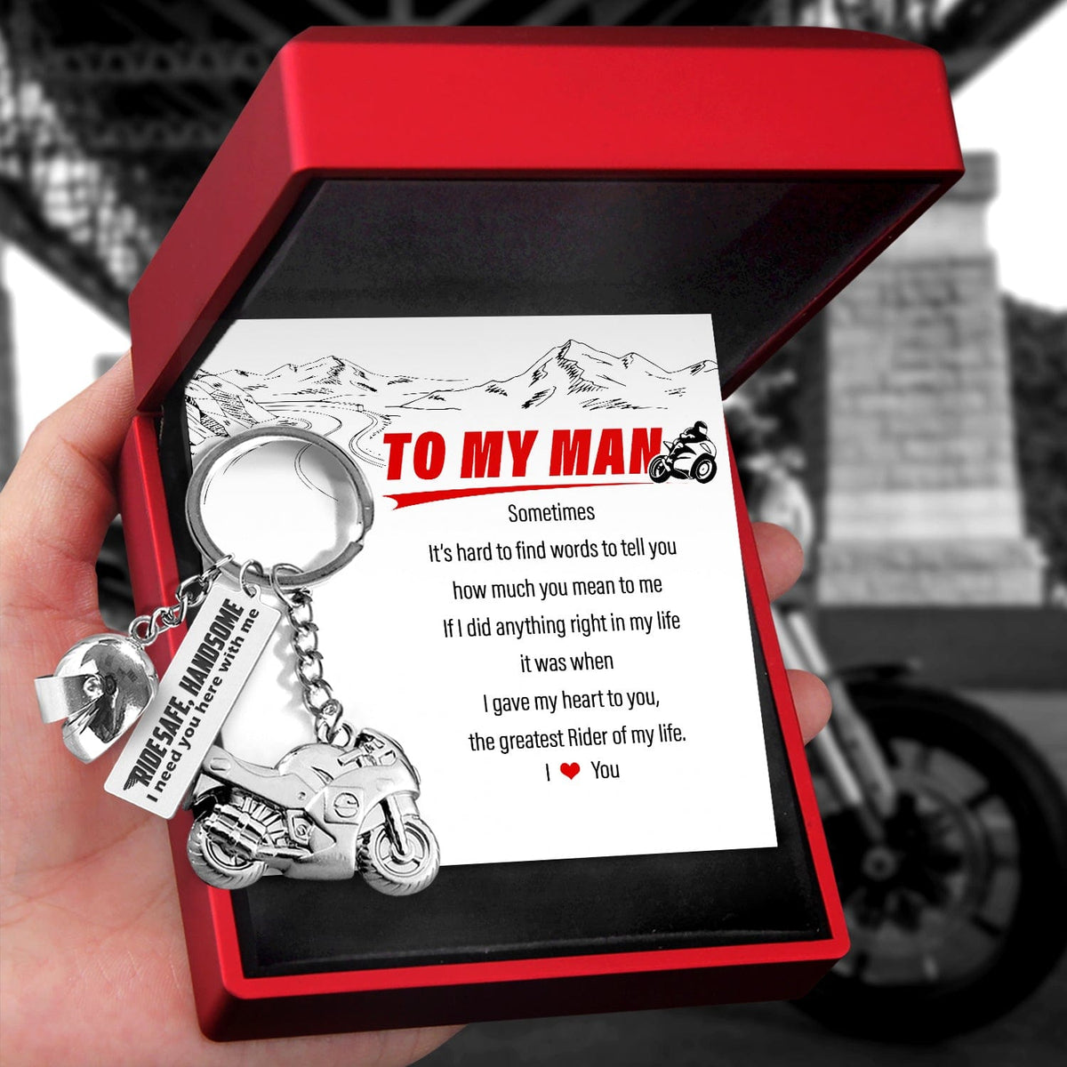 Superbike Helmet Keychain - Biker - To My Man - The Greatest Rider Of My Life - Gkwg26005