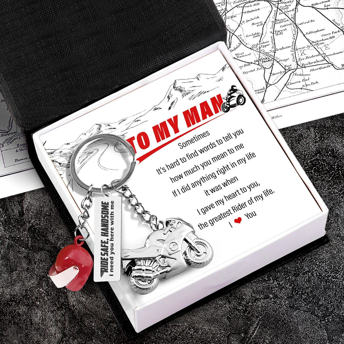 Superbike Helmet Keychain - Biker - To My Man - The Greatest Rider Of My Life - Gkwg26005