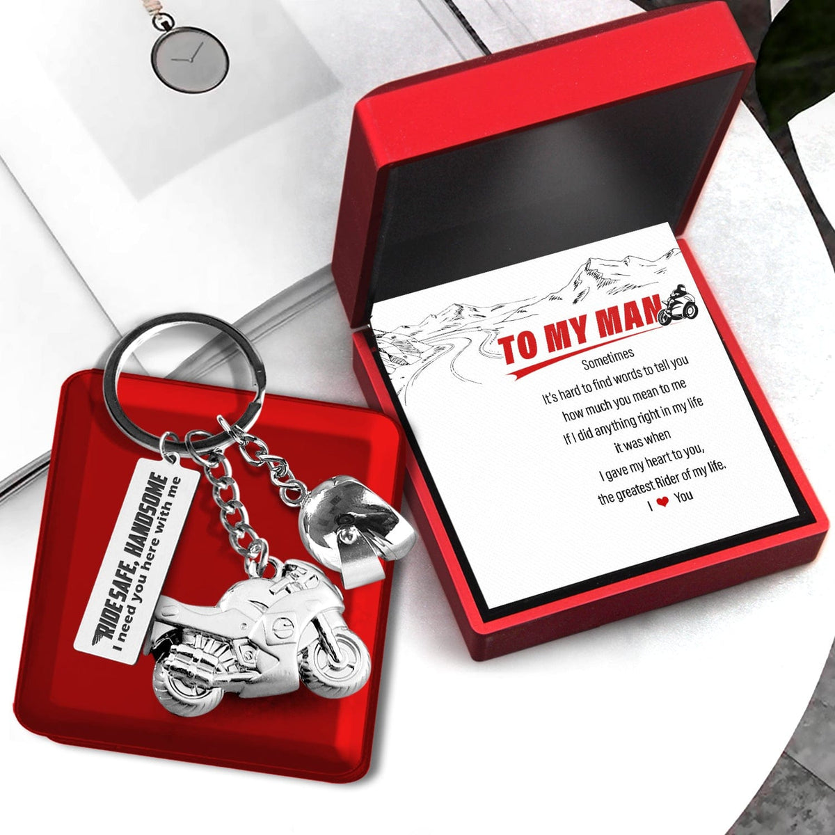 Superbike Helmet Keychain - Biker - To My Man - The Greatest Rider Of My Life - Gkwg26005