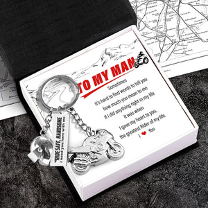 Superbike Helmet Keychain - Biker - To My Man - The Greatest Rider Of My Life - Gkwg26005