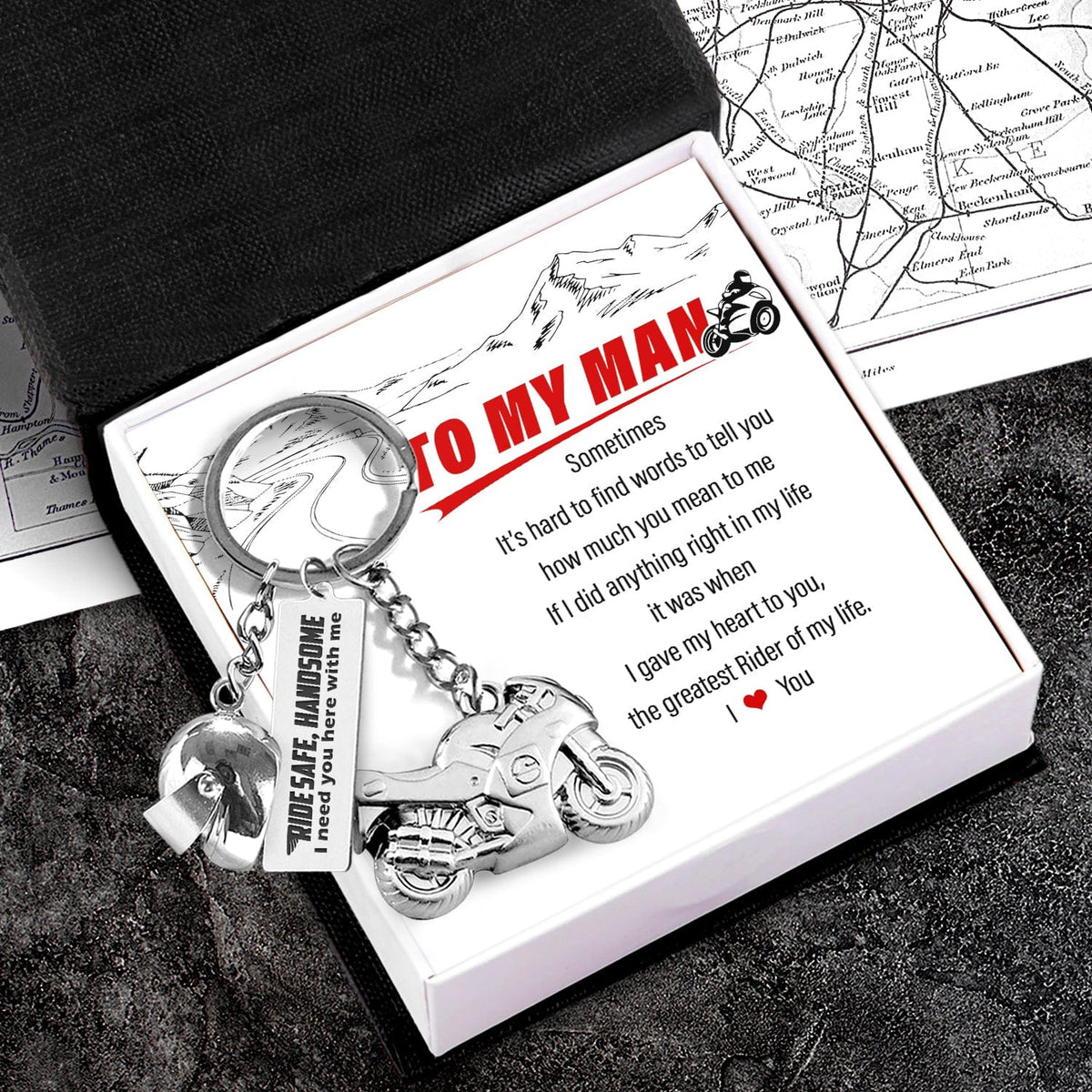 Superbike Helmet Keychain - Biker - To My Man - The Greatest Rider Of My Life - Gkwg26005