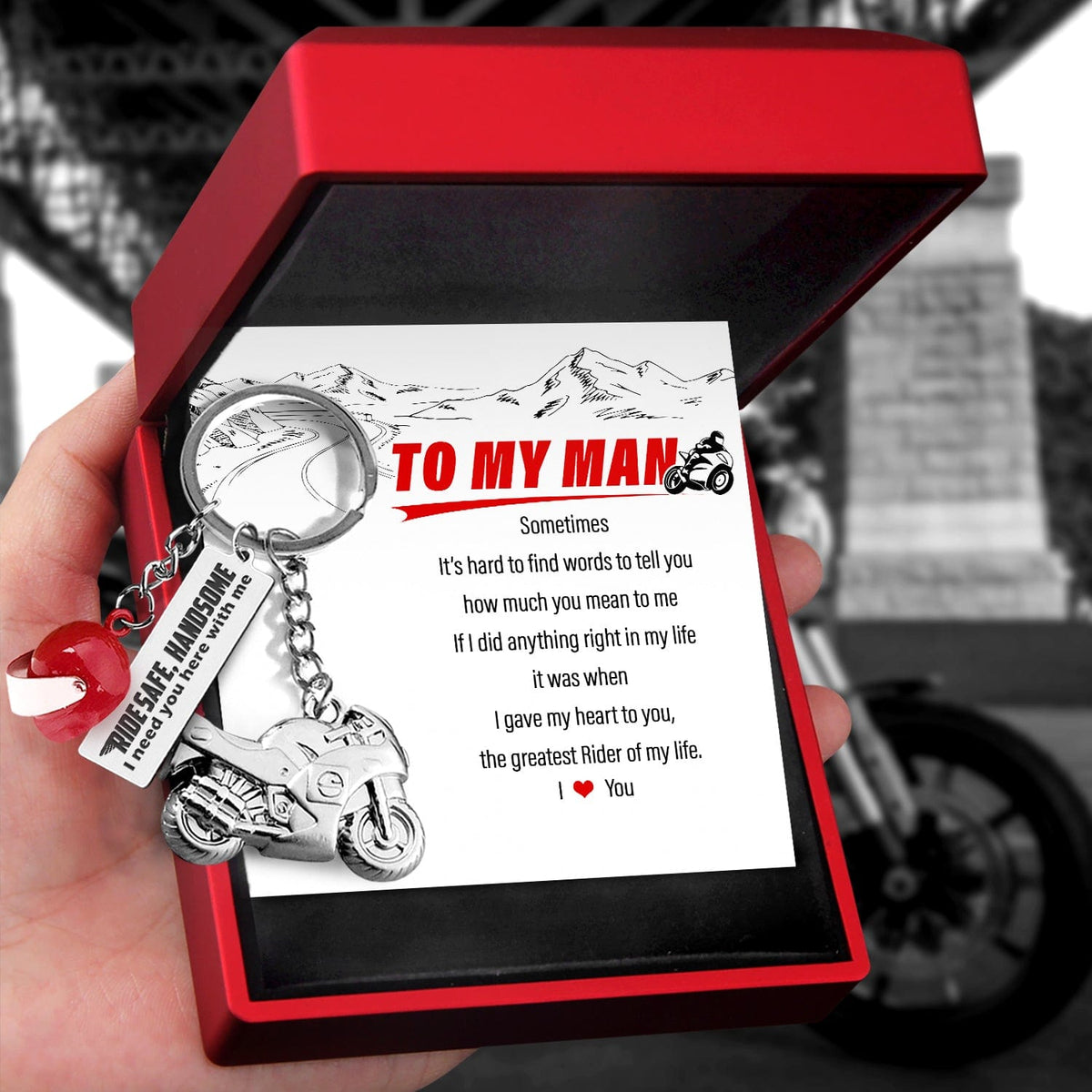 Superbike Helmet Keychain - Biker - To My Man - The Greatest Rider Of My Life - Gkwg26005