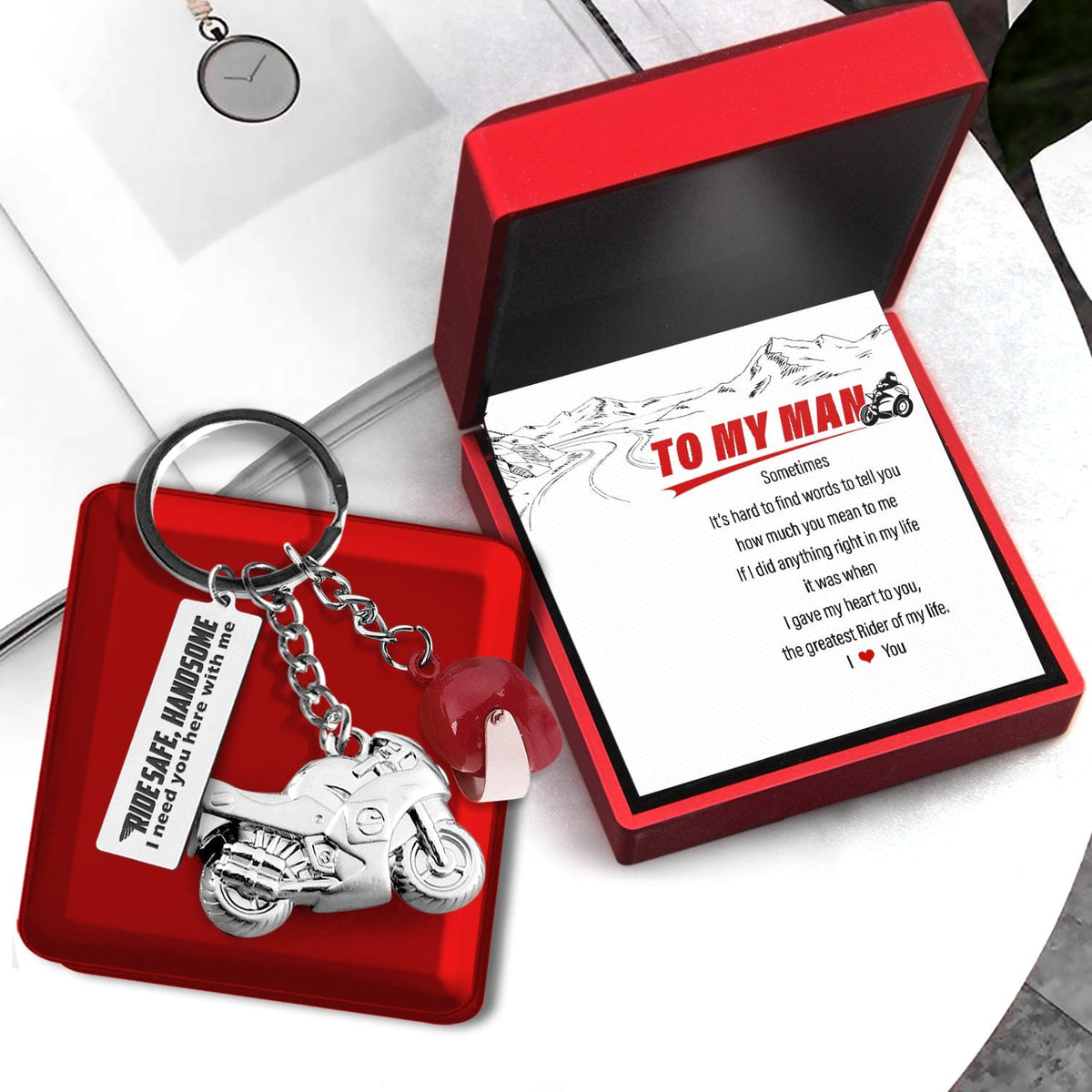 Superbike Helmet Keychain - Biker - To My Man - The Greatest Rider Of My Life - Gkwg26005