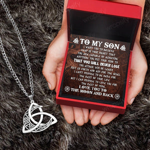 Triple Moon Necklace - Viking - To My Viking Son - I Can Promise To Love You For The Rest Of Mine - Gnya16002
