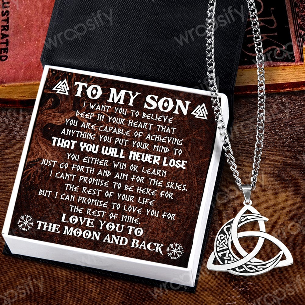 Triple Moon Necklace - Viking - To My Viking Son - I Can Promise To Love You For The Rest Of Mine - Gnya16002