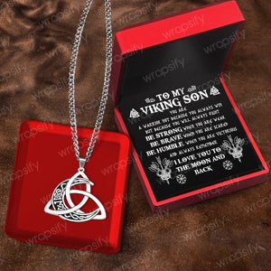 Triple Moon Necklace - Viking - To My Viking Son - I Love You To The Moon & Back - Gnya16001