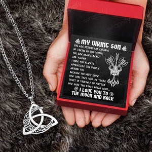 Triple Moon Necklace - Viking - To My Viking Son - You Are Strong And Capable Of Taking On The World - Gnya16004