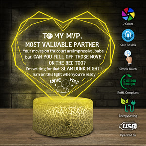 3D Led Light - Basketball - To My MVP - Most Valuable Partner - Glca26063