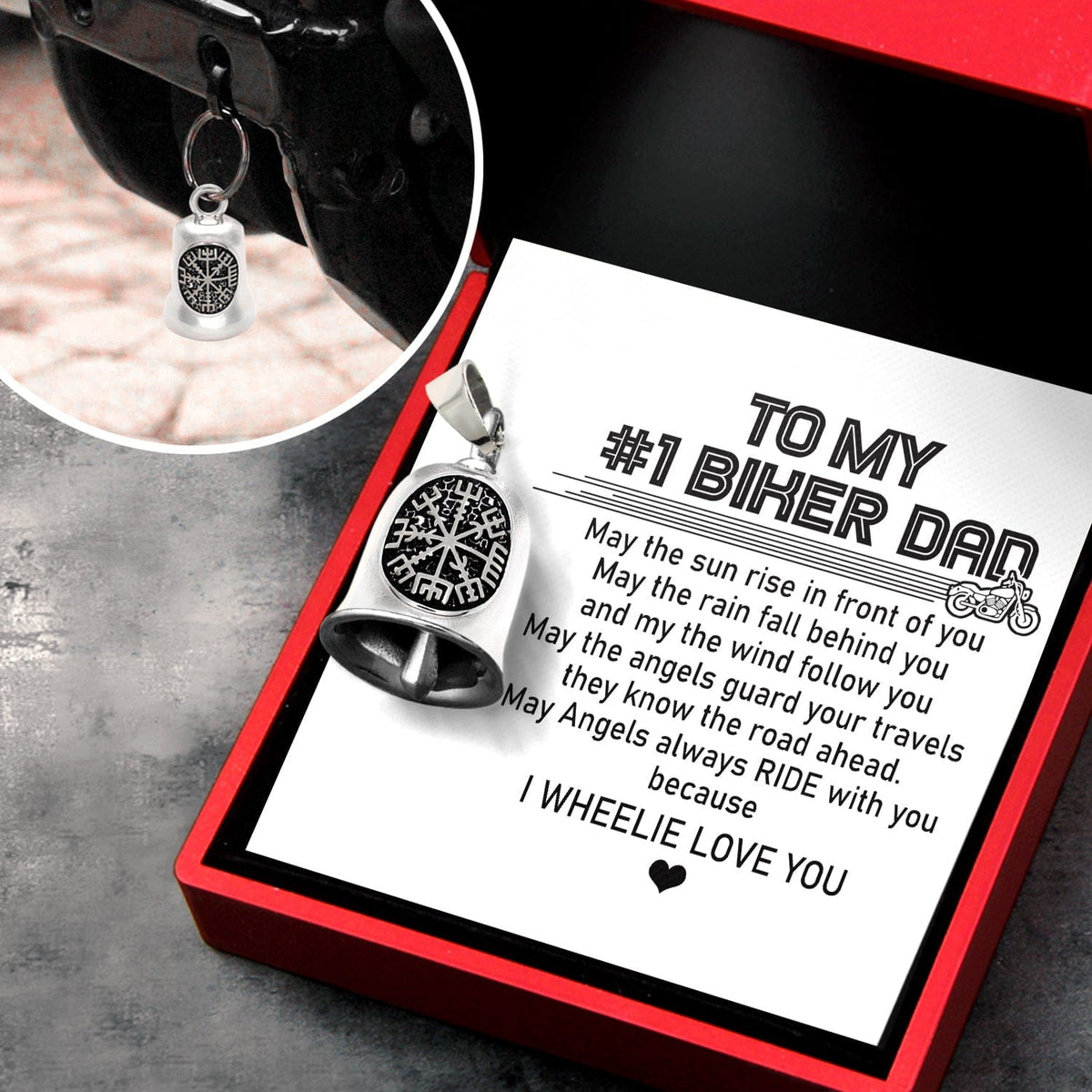 Viking Compass Bell - Biker - To My Dad - May Angels Always Ride With You - Gnzv18004