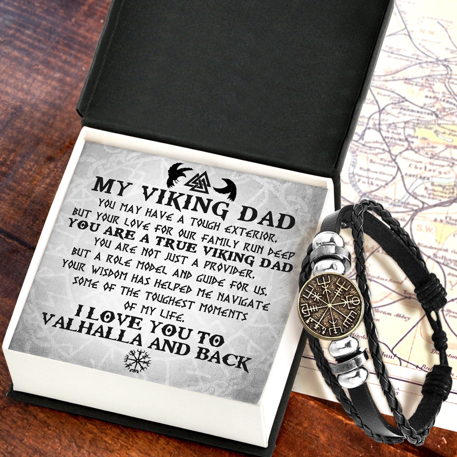 Viking Compass Bracelet - Viking - To My Viking Dad - Your Wisdom Has Helped Me Navigate Some Of The Toughest Moments Of My life - Gbla18005